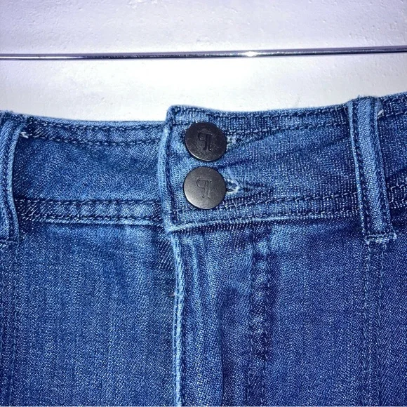 Pilcro Anthropologie Wide Leg Crop Culotte Jeans Sz 27 Denim High Rise Pockets - Picture 3 of 16